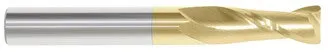 204-602319: 1/8 Dia, 1/2 LOC, 1-1/2 OAL, 2-Flt, .03 Corner Rad Carbide End Mill- Single End, 30 Deg. Helix, TiN, USA