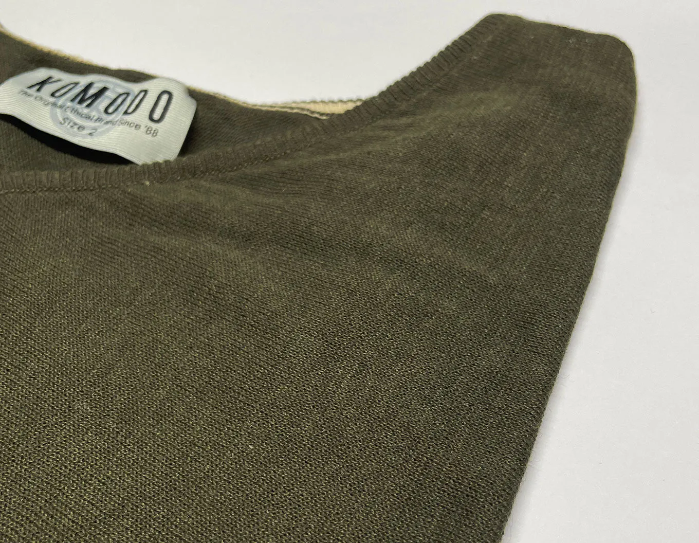 Clover Organic Linen Batwing Jumper Dark Khaki