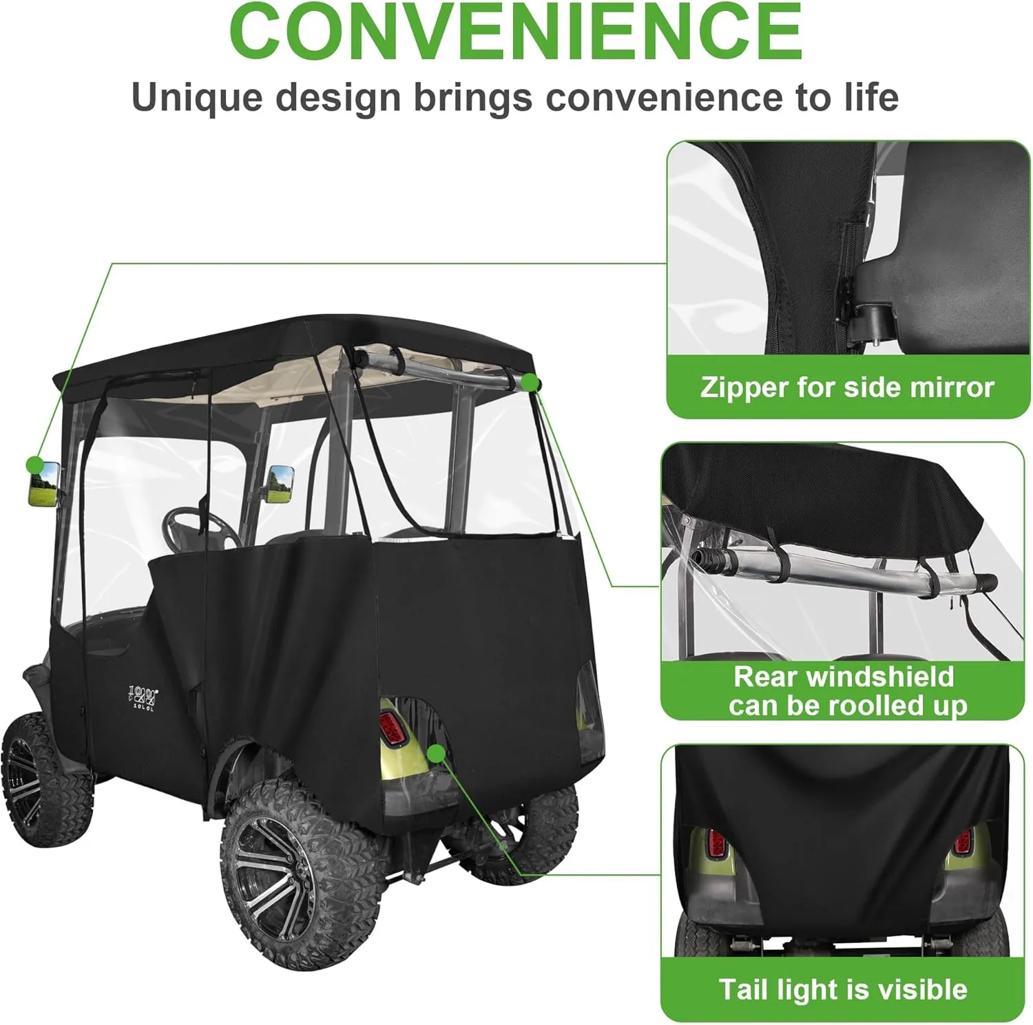 Golf Cart Cover with Door Rain Cover for Yamaha G14 G16 G22 G29 Drive 2 - 10L0L