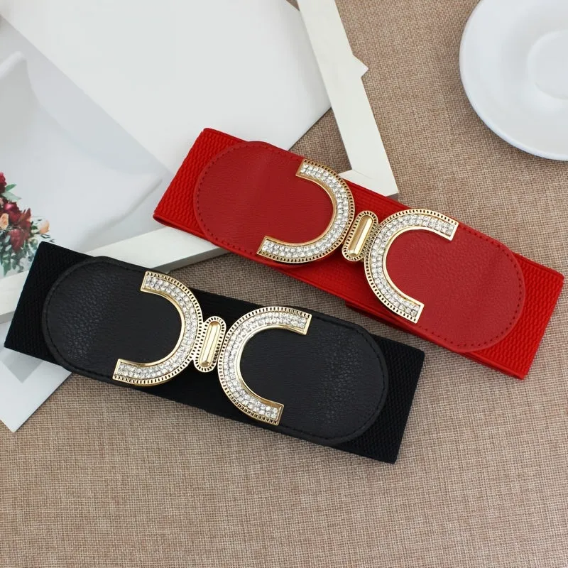 Stylish Rhinestone Buckle Belts for Jeans and Dresses